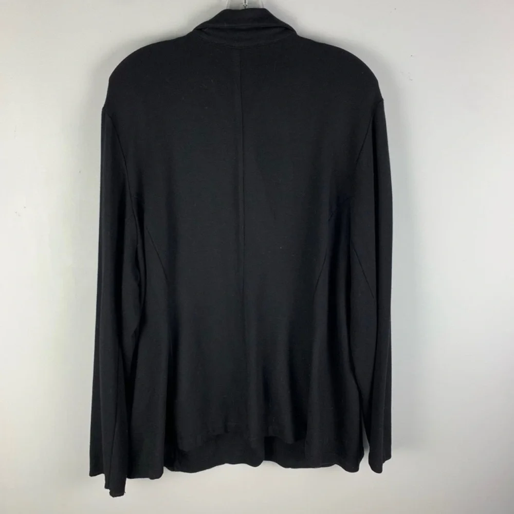 Tahari Black Button Front Knit Collared Plus Size Blazer Cardigan Jacket 2X Plus - Picture 5 of 5